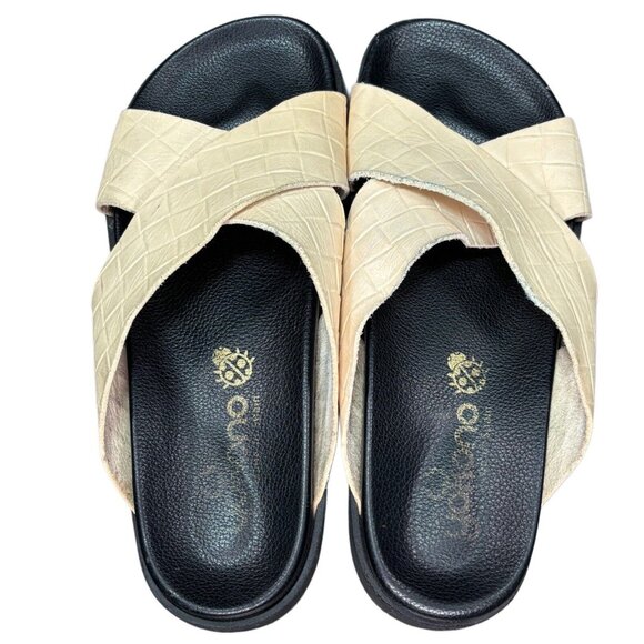 Yokono Leather Sock Slide Comfort Sandals Beige Off White Sz 38 Slip On - Picture 4 of 5